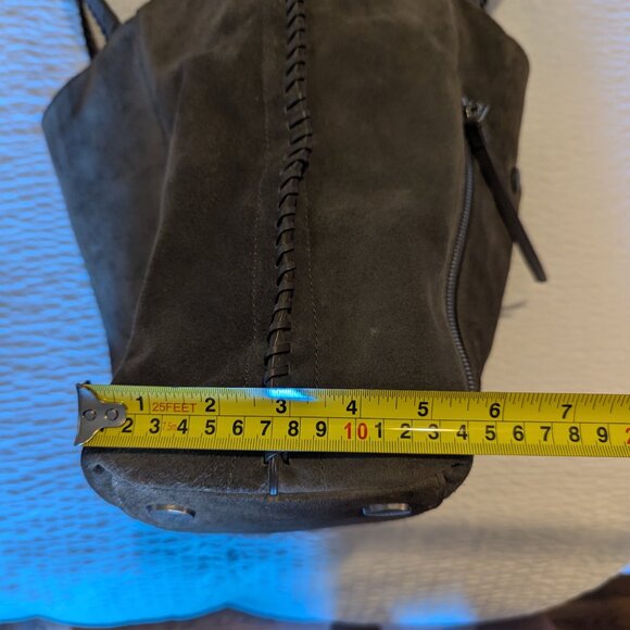 All Saints Suede Tote Bag - Gray/Tan - Picture 9 of 11